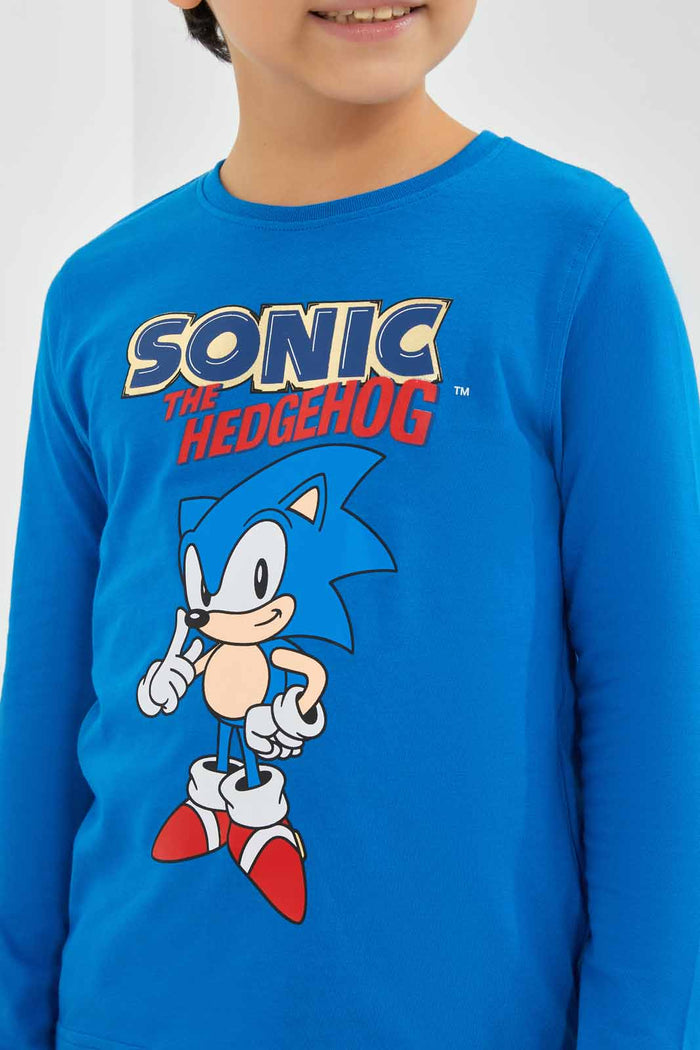 Redtag-Boys-Cobalt-Sonic-Character-Long-Sleeve-T-Shirt-BOY-T-Shirts,-Category:T-Shirts,-Colour:Blue,-Deals:New-In,-Dept:Boys,-Filter:Boys-(2-to-8-Yrs),-New-In-BOY-APL,-Non-Sale,-S23A,-Section:Boys-(0-to-14Yrs),-TBL-Boys-2 to 8 Years