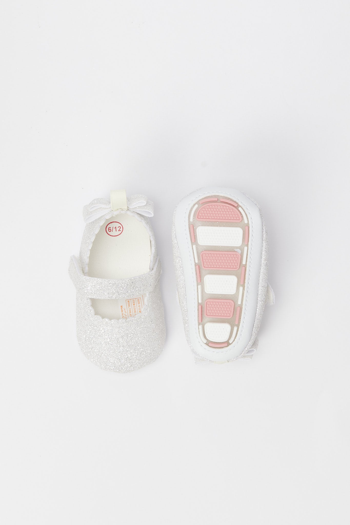 Buy Baby White Glitter Pram Shoe 124446741 In Saudi Arabia 