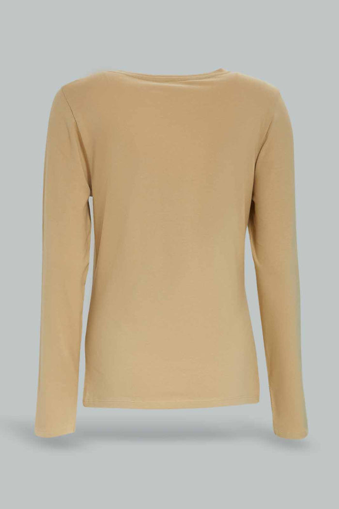 Redtag-Women-Ivory-Long-Sleeve-Crew-Neck-T-Shirt-Category:T-Shirts,-Colour:Ivory,-Deals:New-In,-Dept:Ladieswear,-Filter:Women's-Clothing,-New-In-Women-APL,-Non-Sale,-S23A,-Section:Women,-TBL,-Women-T-Shirts-Women's-