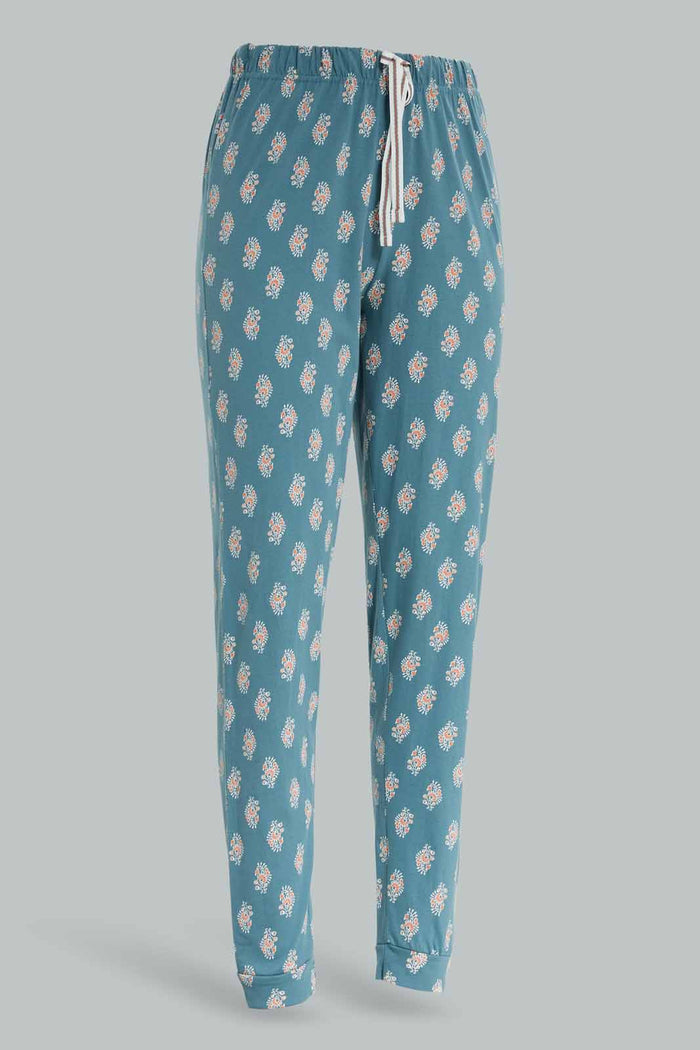 Redtag-Women-Blue-Color-Aop-Pajama-Bottom-Category:Pyjama-Bottoms,-Colour:Blue,-Deals:New-In,-Dept:Ladieswear,-Filter:Women's-Clothing,-New-In-Women-APL,-Non-Sale,-S23A,-Section:Women,-TBL,-Women-Pyjama-Bottoms--