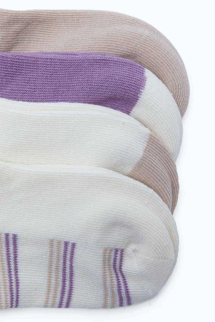 Redtag-Girls-Purple-And-Brown-Ankle-Length-Infant-Socks--Pack-Of-4-365,-Category:Socks,-Colour:Assorted,-Deals:2-FOR-37,-Deals:New-In,-Dept:Girls,-Filter:Infant-Girls-(3-to-24-Mths),-ING-Socks,-New-In-ING-APL,-Non-Sale,-Section:Girls-(0-to-14Yrs)-Infant-Girls-3 to 24 Months