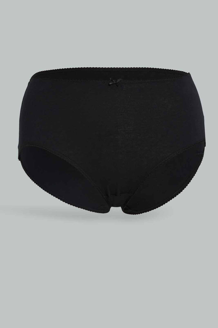 Redtag-Women--Black-Mama-Plus-(4-Pack)-365,-Category:Briefs,-Colour:Black,-Deals:New-In,-Dept:Ladieswear,-Filter:Women's-Clothing,-New-In-Women-APL,-Non-Sale,-Section:Women,-Women-Briefs--