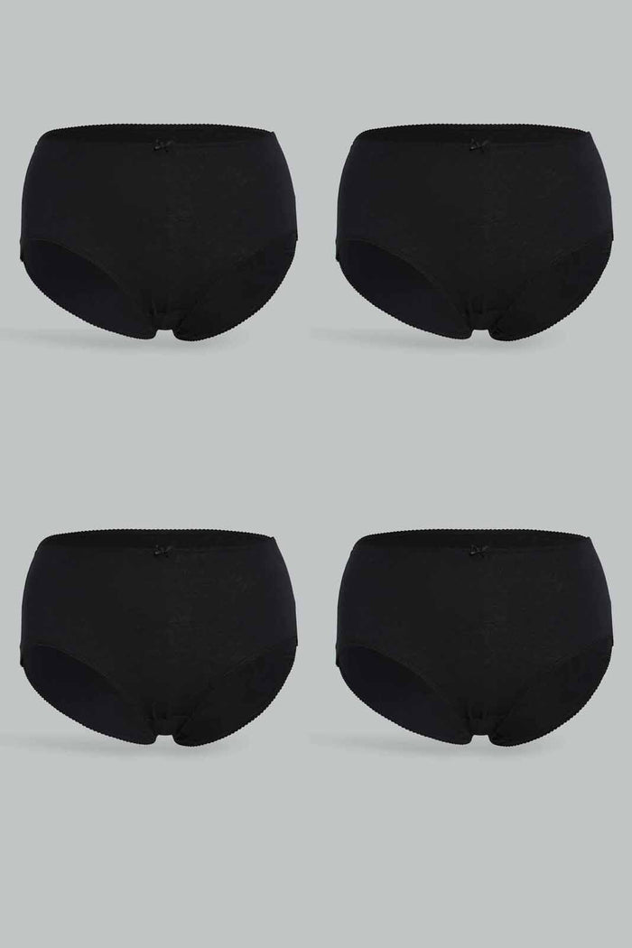 Redtag-Women--Black-Mama-Plus-(4-Pack)-365,-Category:Briefs,-Colour:Black,-Deals:New-In,-Dept:Ladieswear,-Filter:Women's-Clothing,-New-In-Women-APL,-Non-Sale,-Section:Women,-Women-Briefs--