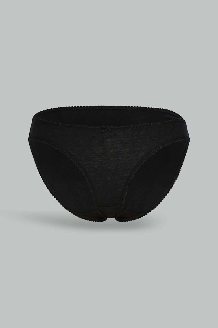 Redtag-Women-Black-Bikini-Brief(5-Pack)-365,-Category:Briefs,-Colour:Black,-Deals:New-In,-Dept:Ladieswear,-Filter:Women's-Clothing,-New-In-Women-APL,-Non-Sale,-Section:Women,-Women-Briefs--