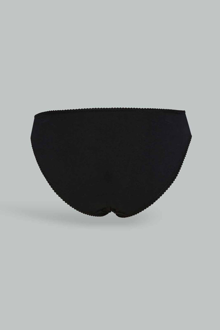 Redtag-Women-Black-Bikini-Brief(5-Pack)-365,-Category:Briefs,-Colour:Black,-Deals:New-In,-Dept:Ladieswear,-Filter:Women's-Clothing,-New-In-Women-APL,-Non-Sale,-Section:Women,-Women-Briefs--