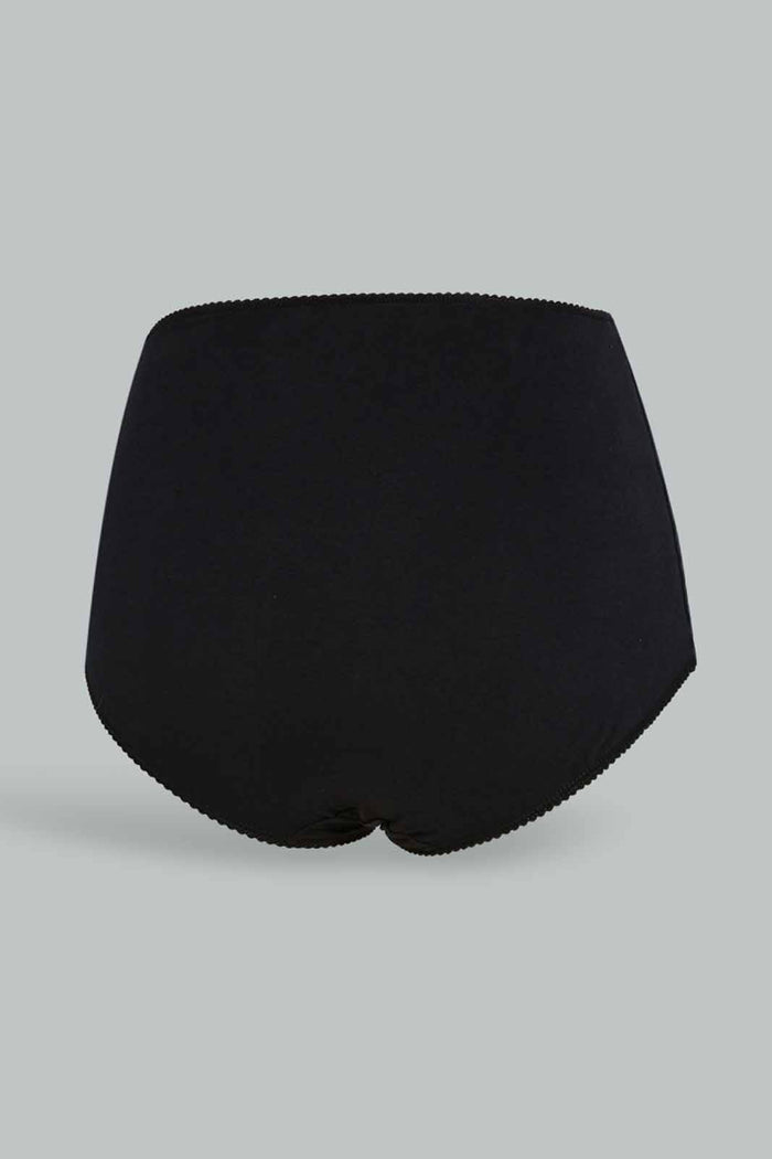 Redtag-Women-Black-Mama-Brief-(5-Pack)-365,-Category:Briefs,-Colour:Black,-Deals:New-In,-Dept:Ladieswear,-Filter:Women's-Clothing,-New-In-Women-APL,-Non-Sale,-Section:Women,-Women-Briefs--