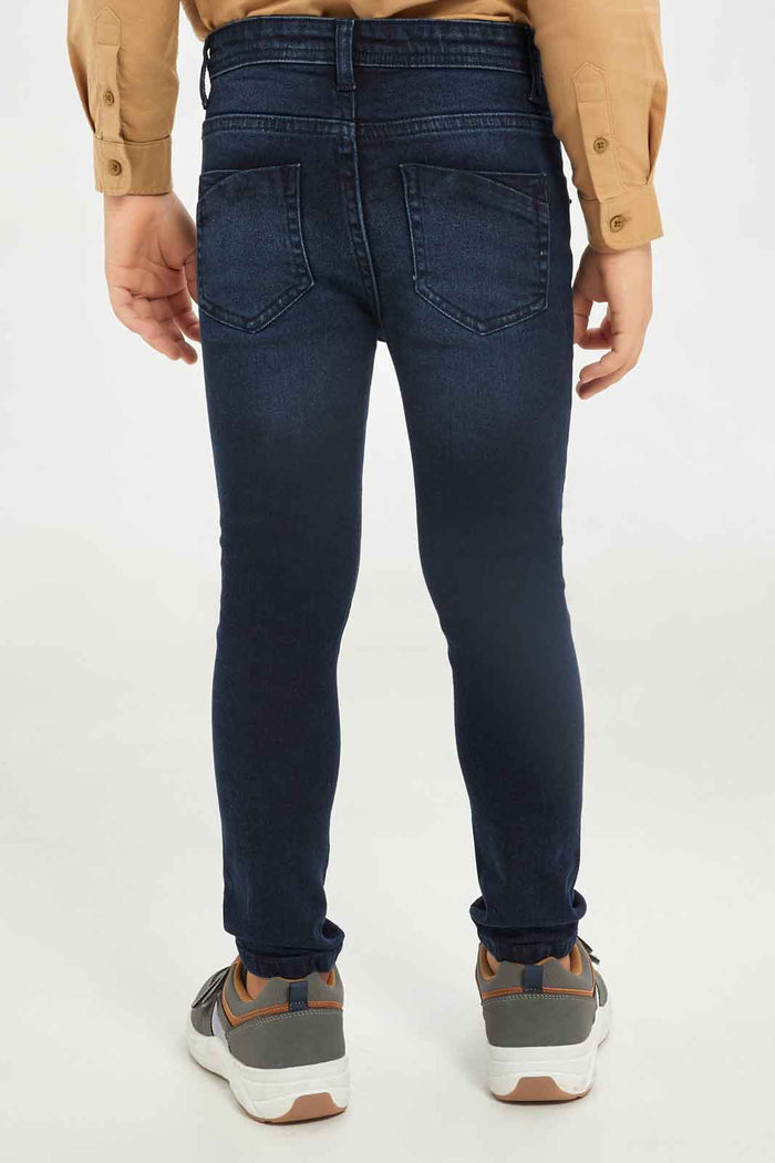 Redtag-Boys-Dark-Wash-Ripped-Skinny-Fit-Jeans-BOY-Jeans,-Category:Jeans,-Colour:Dark-Wash,-Deals:New-In,-Dept:Boys,-Filter:Boys-(2-to-8-Yrs),-New-In-BOY-APL,-Non-Sale,-S23B,-Section:Boys-(0-to-14Yrs)-Boys-2 to 8 Years