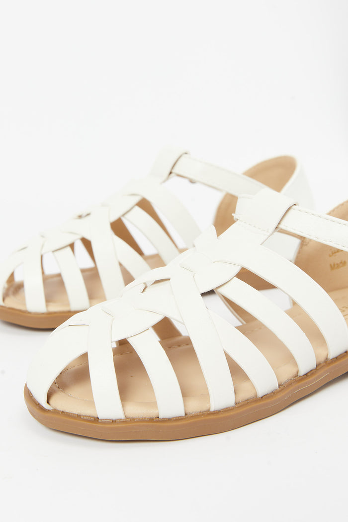 Redtag-White-Fisherman-Sandal-Category:Shoes,-Colour:White,-Deals:New-In,-Filter:Girls-Footwear-(5-to-14-Yrs),-GSR-Sandals,-H1:FOO,-H2:GSR,-H3:SAF,-H4:SAN,-N/A,-New-In-GSR-FOO,-Non-Sale,-S23B,-Season:S23B,-Section:Girls-(0-to-14Yrs)-Senior-Girls-5 to 14 Years