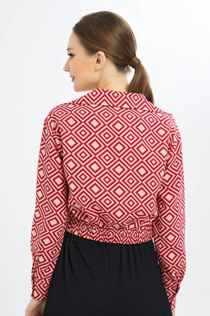 Redtag-Women-Printed-Wrap-Shirt-Category:Blouses,-Colour:Assorted,-Deals:New-In,-Dept:Ladieswear,-Filter:Women's-Clothing,-New-In-Women-APL,-Non-Sale,-S23B,-Section:Women,-Women-Blouses-Women's-