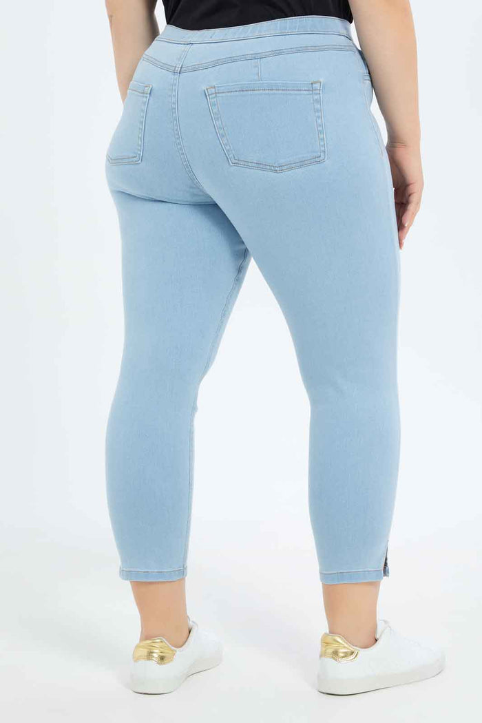 Redtag-Women-Ice-Blue-Slit-Detailed-Jegging-Category:Jeggings,-Colour:Blue,-Deals:New-In,-Dept:Ladieswear,-Filter:Plus-Size,-LDP-Jeggings,-New-In-LDP-APL,-Non-Sale,-S23B,-Section:Women,-TBL-Women's-
