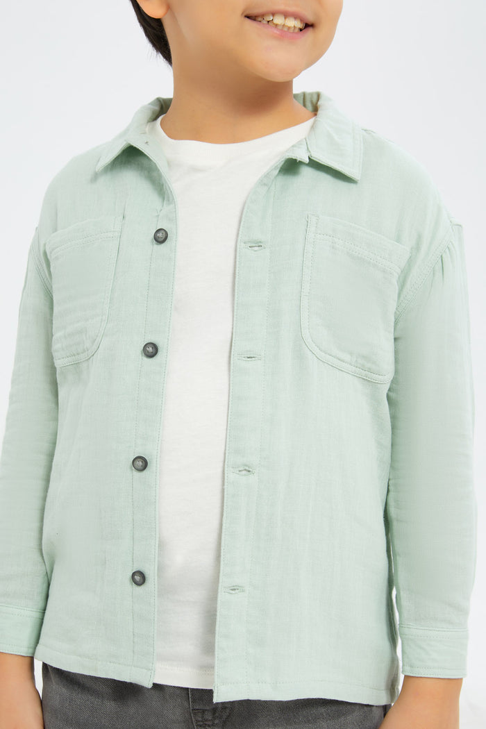 Redtag-Boys-Mint-Oversized-Double-Cloth-Shirt-With-T-Shirt-Set-BOY-Shirts,-Category:Shirts,-Colour:Mint,-Deals:New-In,-Dept:Boys,-Filter:Boys-(2-to-8-Yrs),-H1:KWR,-H2:BOY,-H3:SHI,-H4:CSH,-New-In-BOY-APL,-Non-Sale,-S23B,-Season:S23B,-Section:Boys-(0-to-14Yrs)-Boys-2 to 8 Years