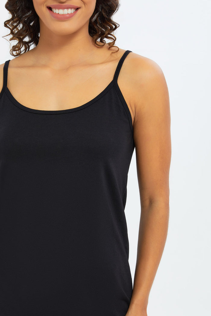 Redtag-Women-Black-Long-Sleeveless-Vest-Category:T-Shirts,-Colour:Black,-Deals:2-FOR-89,-Deals:2-FOR-90,-Deals:New-In,-Dept:Ladieswear,-Filter:Women's-Clothing,-H1:LWR,-H2:LAD,-H3:SPW,-H4:ATS,-New-In-Women-APL,-Non-Sale,-S23A,-Season:S23A,-Section:Women,-Women-T-Shirts-Women's-