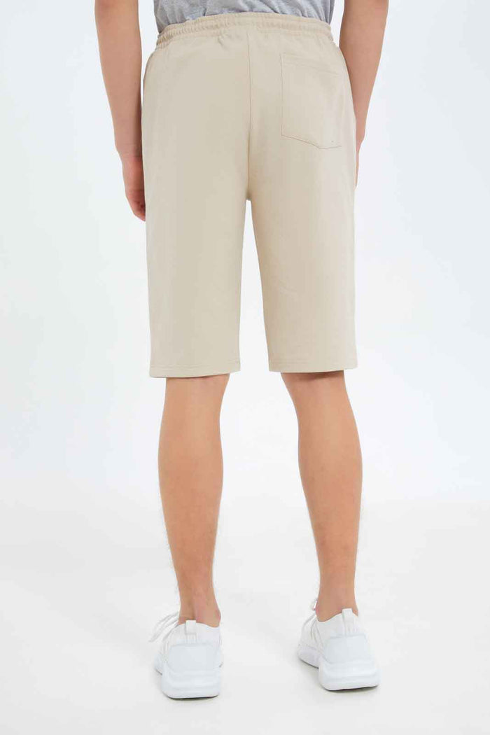 Redtag-Boys-Beige-Pique-Active-Shorts-BSR-Shorts,-Category:Shorts,-Colour:Beige,-Deals:New-In,-Dept:Boys,-Filter:Senior-Boys-(8-to-14-Yrs),-New-In-BSR-APL,-Non-Sale,-S23C,-Section:Boys-(0-to-14Yrs)-Senior-Boys-9 to 14 Years