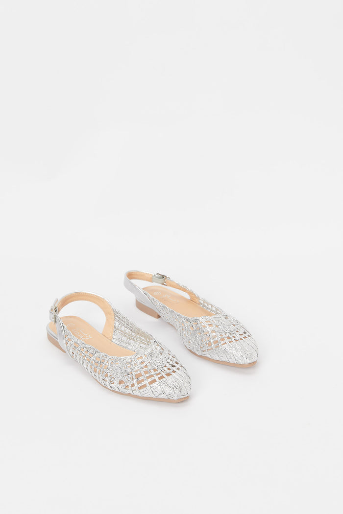 Redtag-Silver-Woven-Mule-Category:Shoes,-Colour:Silver,-Deals:New-In,-Filter:Girls-Footwear-(5-to-14-Yrs),-GSR-Shoes,-H1:FOO,-H2:GSR,-H3:SHO,-H4:CAH,-New-In-GSR-FOO,-Non-Sale,-Promo:RMD,-RMD,-S23B,-Season:S23B,-Section:Girls-(0-to-14Yrs)-Senior-Girls-5 to 14 Years