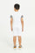 Redtag-Boys-White-Paneled-T-Shirt-And-Shorts-Set-BOY-Sets,-Category:Sets,-Colour:White,-Deals:New-In,-Event:EID,-Filter:Boys-(2-to-8-Yrs),-H1:KWR,-H2:BOY,-H3:SET,-H4:CAE,-KWRBOYSETCAE,-New-In-BOY-APL,-Non-Sale,-Packs,-ProductType:Sets,-Promo:EID,-RMD,-S23D,-Season:S23D,-Section:Boys-(0-to-14Yrs),-Set:Set-of-2-Boys-2 to 8 Years
