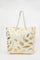 Redtag-Gold-Leeve-Printed-Beach-Bag-Category:Bags,-Colour:Assorted,-Filter:Women's-Accessories,-New-In,-New-In-Women-ACC,-Non-Sale,-S23B,-Section:Women,-Women-Bags-Women-