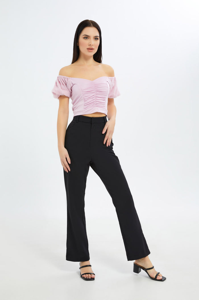 Redtag-Women-Short-Sleeve-With-Front-Gather-Top-Category:Tops,-Colour:Lilac,-Deals:New-In,-Filter:Women's-Clothing,-H1:LWR,-H2:LEC,-H3:JYT,-H4:FJT,-LEC,-LEC-Tops,-New-In-LEC-APL,-Non-Sale,-S23C,-Season:S23C,-Section:Women-Women's-