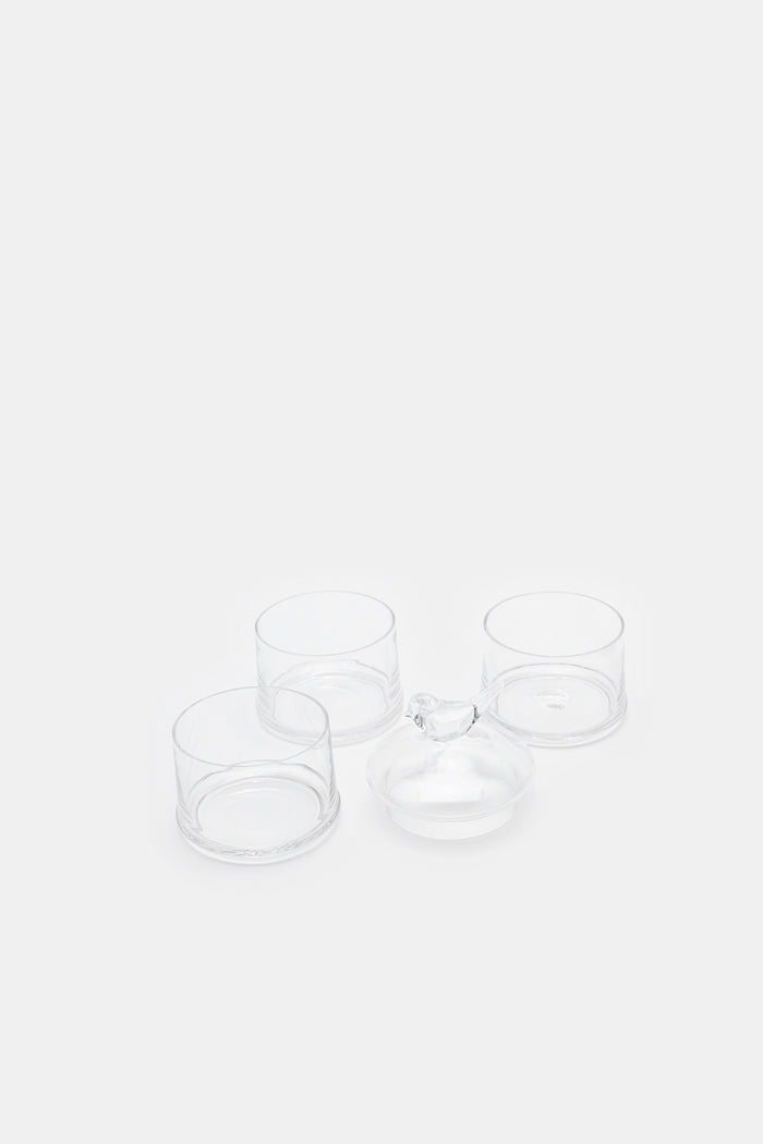 Redtag-Clear-Glass-Partition-Storage-Jar-With-Bird-Lid-Category:Canisters-And-Jars,-Colour:White,-Deals:New-In,-Filter:Home-Dining,-H1:HMW,-H2:DIN,-H3:STO,-H4:STG,-HMW-DIN-Storage,-HMWDINSTOSTG,-New-In-HMW-DIN,-Non-Sale,-Packs,-ProductType:Food-Storage,-S23C,-Season:S23C,-Section:Homewares,-Set:Set-of-3,-Style:CANISTER-SET-Home-Dining-
