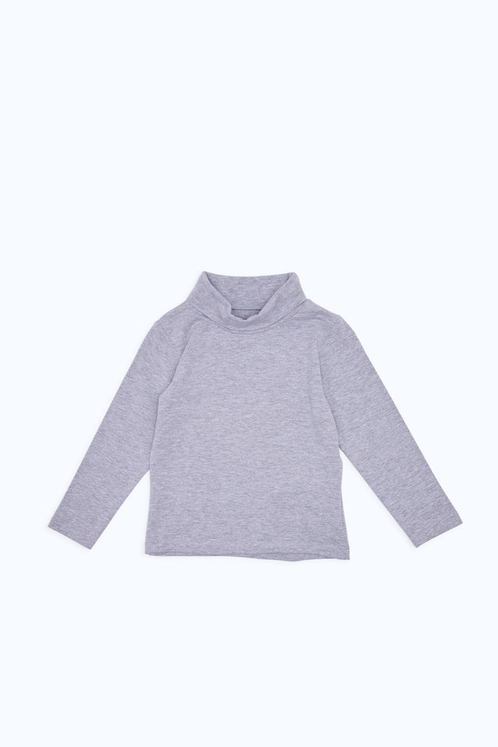 Redtag-Boys-Grey-Turtle-Neck-Ls-Solid-Tshirt-Category:T-Shirts,-Colour:Grey,-Deals:New-In,-Filter:Infant-Boys-(3-to-24-Mths),-H1:KWR,-H2:INB,-H3:TSH,-H4:TSH,-INB-T-Shirts,-New-In-INB-APL,-Non-Sale,-S23C,-Season:S23C,-Section:Boys-(0-to-14Yrs)-Infant-Boys-3 to 24 Months