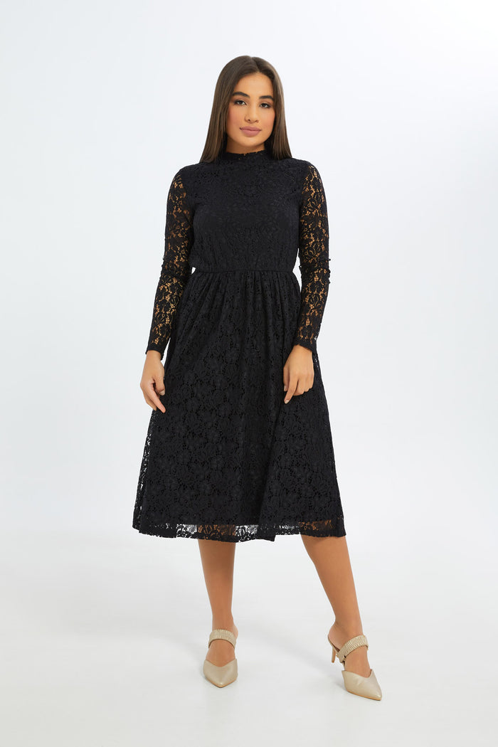 Black lace dress for women