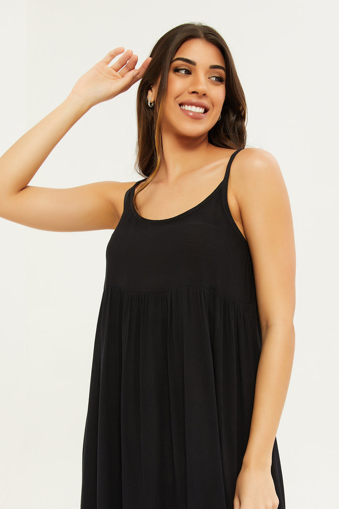 Redtag-Women-Black-Babydoll-With-Lace-Category:Babydolls,-Colour:Black,-Deals:New-In,-Filter:Women's-Clothing,-H1:LWR,-H2:LDL,-H3:LIN,-H4:BDL,-New-In-Women-APL,-Non-Sale,-S23C,-Season:S23C,-Section:Women,-Women-Babydolls--