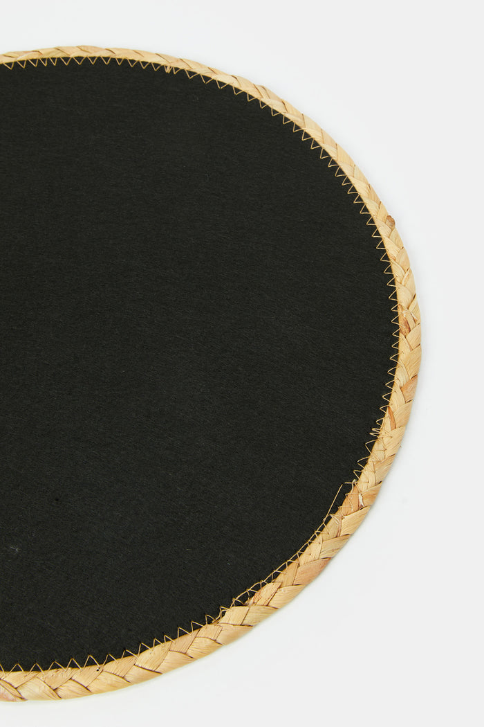 Redtag-Black-Round-Placemat-Category:Placemats-&-Coasters,-Colour:Black,-Deals:New-In,-Filter:Home-Dining,-H1:HMW,-H2:DIN,-H3:KIS,-H4:MAC,-HMW-DIN-Kitchen-Accessories,-HMWDINKISMAC,-New-In-HMW-DIN,-Non-Sale,-ProductType:Placemats,-Promo:MELODY,-S23C,-Season:S23C,-Section:Homewares,-Style:MAT-Home-Dining-