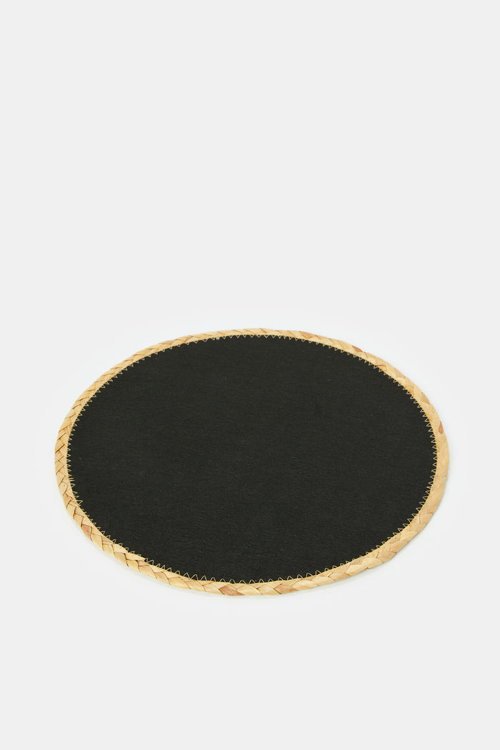 Redtag-Black-Round-Placemat-Category:Placemats-&-Coasters,-Colour:Black,-Deals:New-In,-Filter:Home-Dining,-H1:HMW,-H2:DIN,-H3:KIS,-H4:MAC,-HMW-DIN-Kitchen-Accessories,-HMWDINKISMAC,-New-In-HMW-DIN,-Non-Sale,-ProductType:Placemats,-Promo:MELODY,-S23C,-Season:S23C,-Section:Homewares,-Style:MAT-Home-Dining-