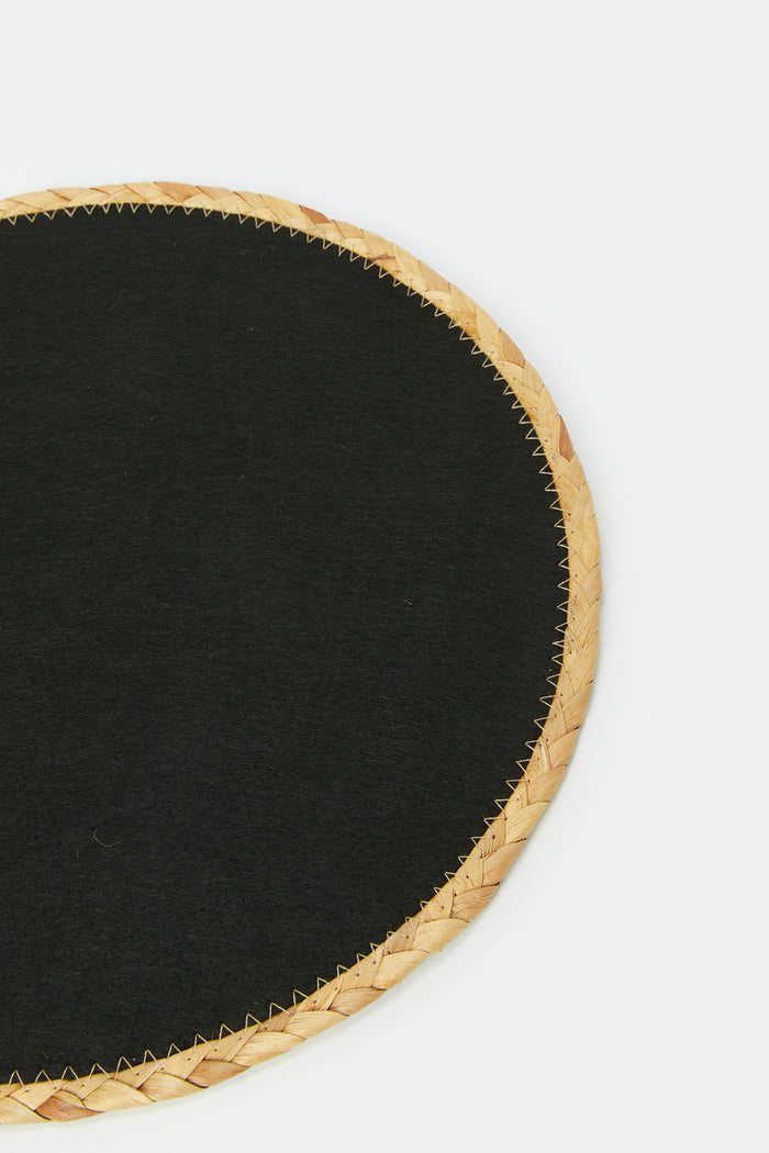 Redtag-Black-Round-Placemat-Category:Placemats-&-Coasters,-Colour:Black,-Deals:New-In,-Filter:Home-Dining,-H1:HMW,-H2:DIN,-H3:KIS,-H4:MAC,-HMW-DIN-Kitchen-Accessories,-HMWDINKISMAC,-New-In-HMW-DIN,-Non-Sale,-ProductType:Placemats,-Promo:MELODY,-S23C,-Season:S23C,-Section:Homewares,-Style:MAT-Home-Dining-