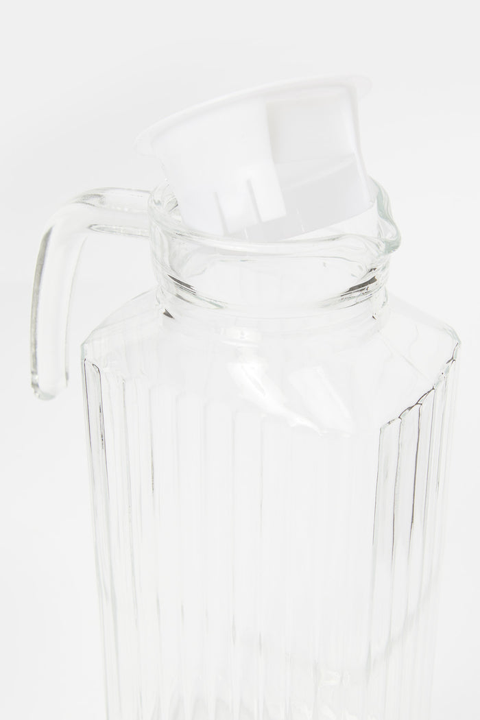 Redtag-Clear-Texture-Glass-Jug-Category:Jugs,-Colour:White,-Deals:New-In,-Filter:Home-Dining,-H1:HMW,-H2:DIN,-H3:DRW,-H4:JUG,-HMW-DIN-Drinkware,-HMWDINDRWJUG,-New-In-HMW-DIN,-Non-Sale,-ProductType:Pitchers,-Promo:MULTIPLE,-S23C,-Season:S23C,-Section:Homewares,-Style:PITCHER-Home-Dining-