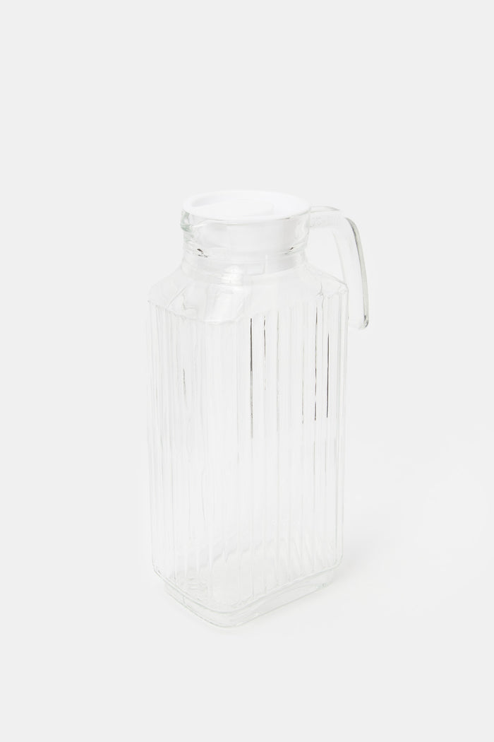 Redtag-Clear-Texture-Glass-Jug-Category:Jugs,-Colour:White,-Deals:New-In,-Filter:Home-Dining,-H1:HMW,-H2:DIN,-H3:DRW,-H4:JUG,-HMW-DIN-Drinkware,-HMWDINDRWJUG,-New-In-HMW-DIN,-Non-Sale,-ProductType:Pitchers,-Promo:MULTIPLE,-S23C,-Season:S23C,-Section:Homewares,-Style:PITCHER-Home-Dining-