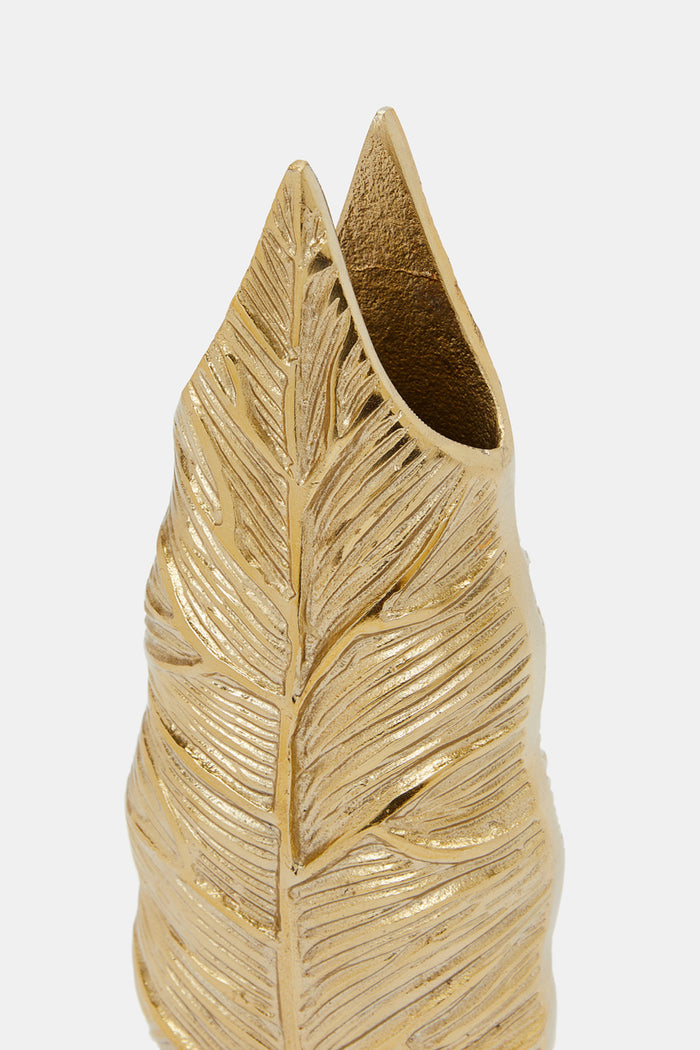 Redtag-Gold-Mapple-Leaf-Decorative-Vase-Category:Artefact,-Colour:Gold,-Deals:New-In,-Filter:Home-Decor,-H1:HMW,-H2:HOM,-H3:DEA,-H4:GIW,-HMW-HOM-Decorative-Accessories,-New-In-HMW-HOM,-Non-Sale,-S23C,-Season:S23C,-Section:Homewares,-Style:METAL-RANGE-Home-Decor-