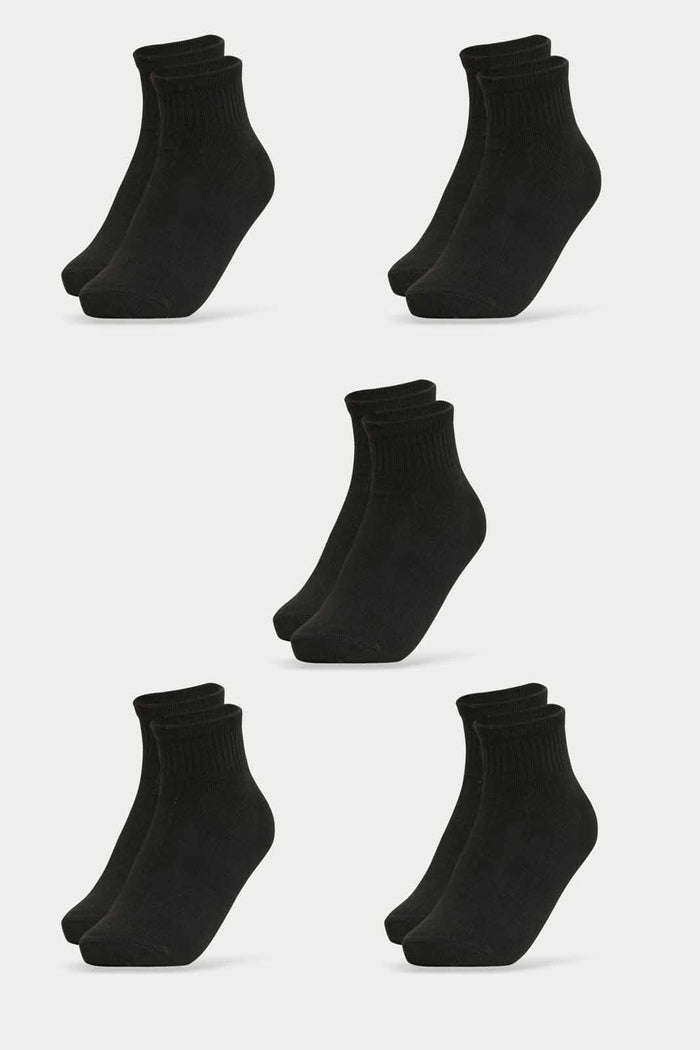 Redtag-Boys-Pack-Of-5--Sl.-Longer-Than-Ankle-Length-With-Rib--Black-365,-BSR-Socks,-Category:Socks,-Colour:Black,-Deals:New-In,-Filter:Senior-Boys-(8-to-14-Yrs),-New-In-BSR-APL,-Non-Sale,-Section:Boys-(0-to-14Yrs)-Senior-Boys-9 to 14 Years