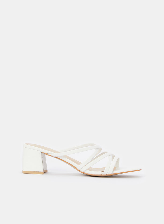 Redtag-White-Strappy-Mule-With-Croc-Upper-Category:Sandals,-Colour:White,-Deals:New-In,-Filter:Women's-Footwear,-FOOLADSAFSAN,-H1:FOO,-H2:LAD,-H3:SAF,-H4:SAN,-Heels,-N/A,-New-In-Women-FOO,-Non-Sale,-ProductType:Slides,-S23C,-Season:S23C,-Section:Women-Women's-