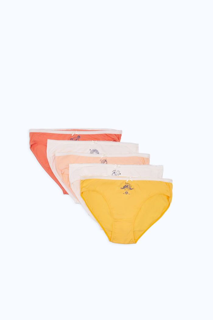 Redtag-Girls-5Pcs-Bikini-Brief-Packs-365,-Category:Bras,-Colour:Assorted,-Deals:New-In,-ESS,-Event:STRATEGY,-Filter:Senior-Girls-(8-to-14-Yrs),-GSR-Bras,-H1:KWR,-H2:GSR,-H3:UNW,-H4:BRE,-New-In-GSR-APL,-Non-Sale,-Packs,-Promo:ESS,-Season:365,-Section:Girls-(0-to-14Yrs),-Set:Set-of-5-Senior-Girls-9 to 14 Years