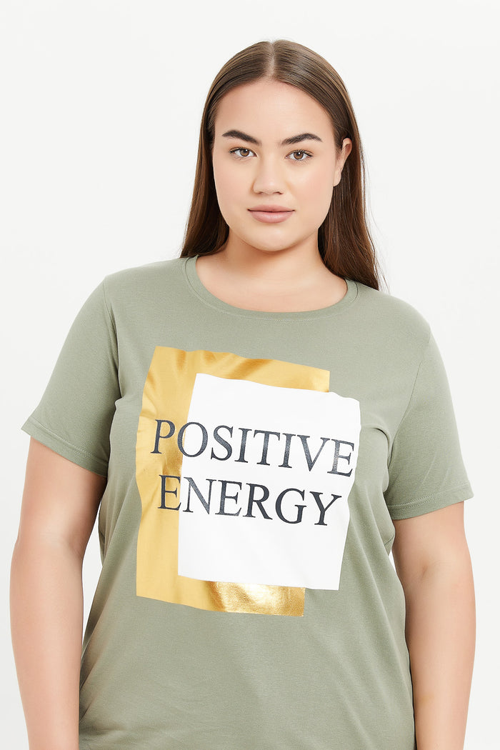 Redtag-Women-Sage-Graphic-T-Shirt-Category:T-Shirts,-Colour:Green,-Deals:New-In,-Filter:Plus-Size,-H1:LWR,-H2:LDP,-H3:TSH,-H4:CAT,-LDP-T-Shirts,-LWRLDPTSHCAT,-New-In-LDP-APL,-Non-Sale,-ProductType:Graphic-T-Shirts,-Promo:TBL,-S23C,-Season:S23D,-Section:Women,-TBL-Women's-