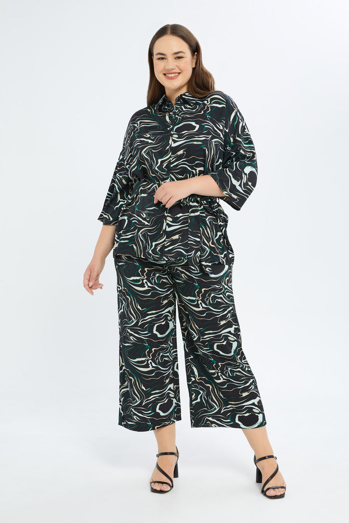 Redtag-Women-Black-All-Over-Printed-Wide-Leg-Elasticated-Waist-Trouser-Category:Trousers,-Colour:Assorted,-Deals:New-In,-Filter:Plus-Size,-H1:LWR,-H2:LDP,-H3:TRS,-H4:CTR,-LDP-Trousers,-New-In-LDP-APL,-Non-Sale,-RMD,-S23C,-Season:S23C,-Section:Women-Women's-