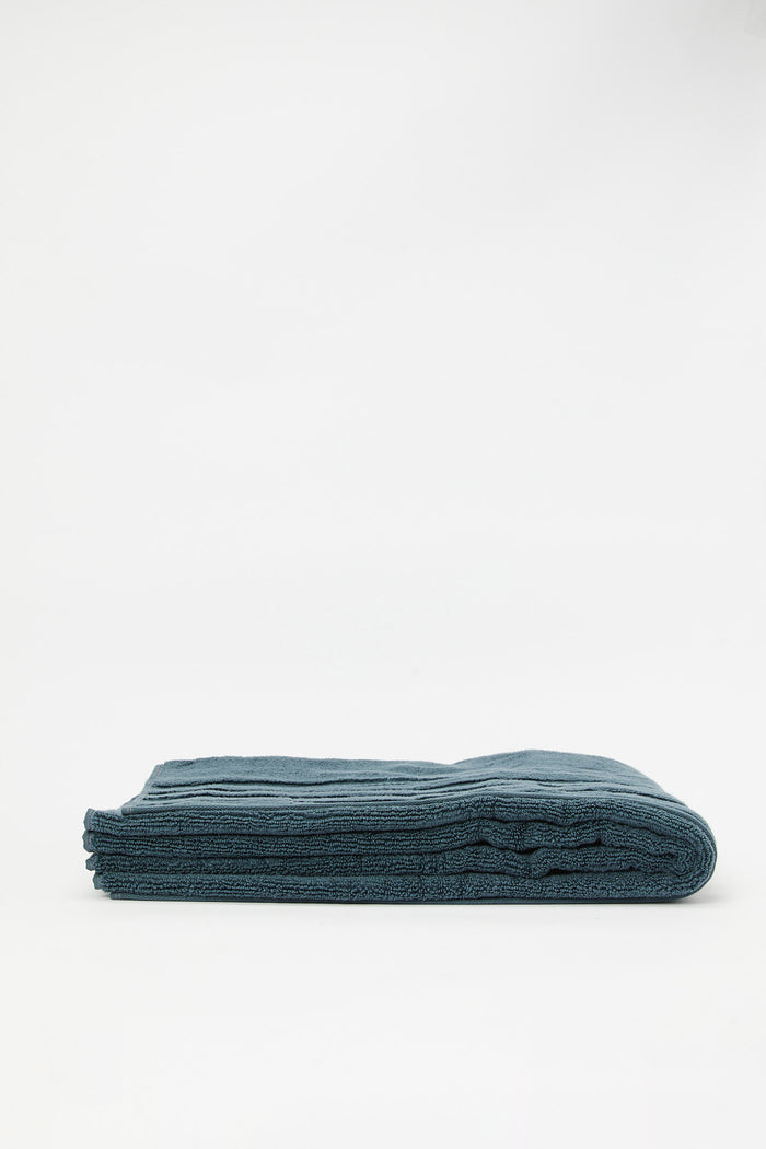 Redtag-Dark-Blue-Luxury-Cotton-Beach-Towel-Category:Towels,-Colour:Blue,-Deals:New-In,-Filter:Home-Bathroom,-H1:HMW,-H2:BAC,-H3:TOW,-H4:BEA,-HMW-BAC-Towels,-New-In-HMW-BAC,-Non-Sale,-S23C,-Season:S23C,-Section:Homewares,-Style:PREMIUM-Home-Bathroom-