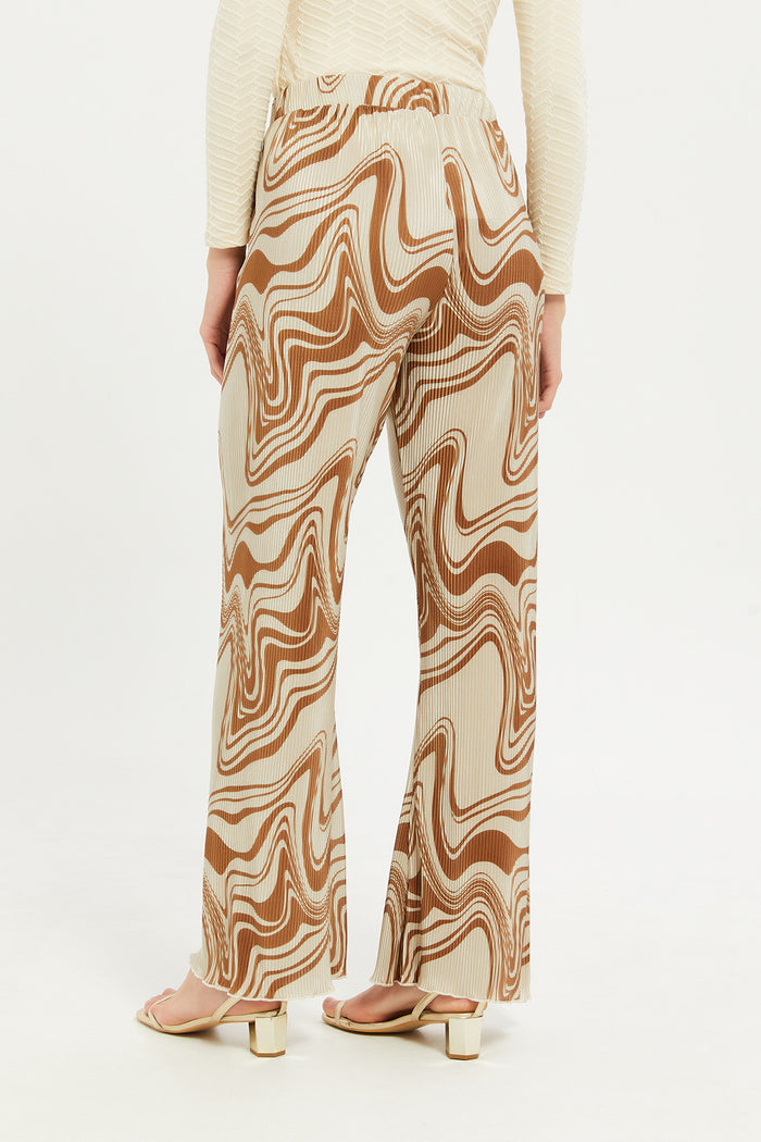 Redtag-Women-Beige-Printed-Plisse-Trousers-Category:Trousers,-Colour:Beige,-Deals:New-In,-Filter:Women's-Clothing,-H1:LWR,-H2:LMC,-H3:TRS,-H4:CTR,-LMC,-Modest,-New-In-Women-APL,-Non-Sale,-RMD,-S23C,-Season:S23C,-Section:Women,-Women-Trousers--