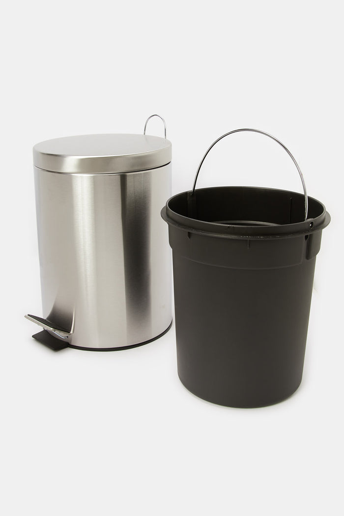 Redtag-Silver-Pedal-Bin-(9Lt.)-Category:Waste-Bins,-Colour:Silver,-Deals:New-In,-Filter:Home-Bathroom,-H1:HMW,-H2:BAC,-H3:BCE,-H4:BAC,-HMW-BAC-Bath-Accessories,-HMWBACBCEBAC,-New-In-HMW-BAC,-Non-Sale,-ProductType:Waste-Bins,-Promo:PILLAR,-S23C,-Season:S23C,-Section:Homewares,-Style:PEDAL-BIN-Home-Bathroom-