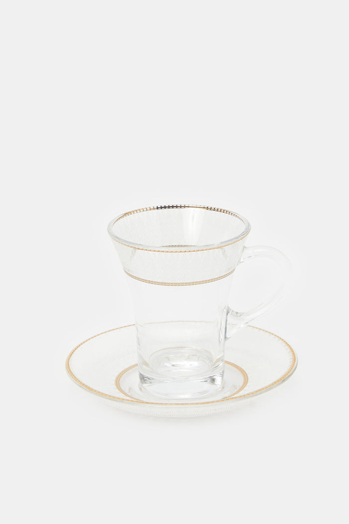 Redtag-White-Geomatric-Glass-Tea-Cup-&-Saucer-Category:Cups-&-Mugs,-Colour:White,-Deals:New-In,-Filter:Home-Dining,-H1:HMW,-H2:DIN,-H3:CRC,-H4:CSN,-HMW-DIN-Crockery,-HMWDINCRCCSN,-New-In-HMW-DIN,-Non-Sale,-ProductType:Cup-And-Saucer,-Promo:HAYDEN,-S23C,-Season:S23C,-Section:Homewares,-Style:FASHION-Home-Dining-