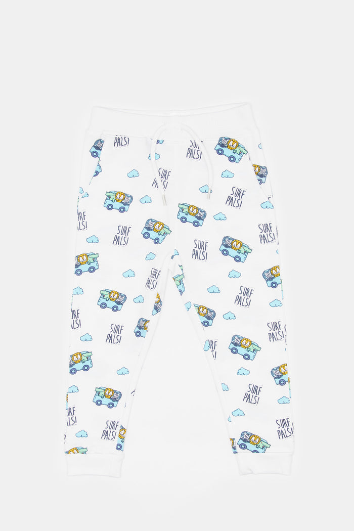 Redtag-Boys-White-Car-Aop-Knit-Joggers-Category:Joggers,-Colour:White,-Deals:New-In,-Filter:Infant-Boys-(3-to-24-Mths),-H1:KWR,-H2:INB,-H3:SPW,-H4:ATP,-INB-Joggers,-KWRINBSPWATP,-New-In-INB-APL,-Non-Sale,-S23D,-Season:S23D,-Section:Boys-(0-to-14Yrs)-Infant-Boys-3 to 24 Months