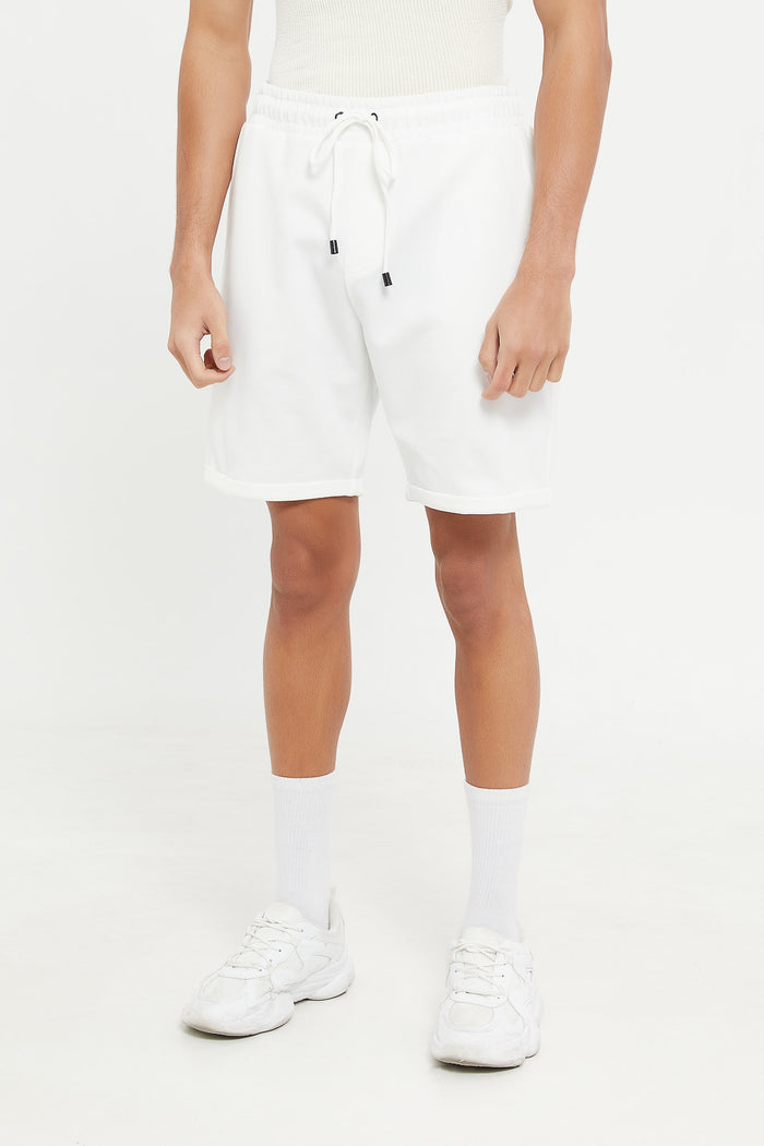 Redtag-Men-White-Pull-On-Shorts-Category:Shorts,-Colour:White,-Deals:New-In,-Filter:Men's-Clothing,-H1:MWR,-H2:GEN,-H3:TRS,-H4:SRT,-Men-Shorts,-MWRGENTRSSRT,-New-In-Men-APL,-Non-Sale,-ProductType:Chino-Shorts,-S23D,-Season:S23D,-Section:Men--
