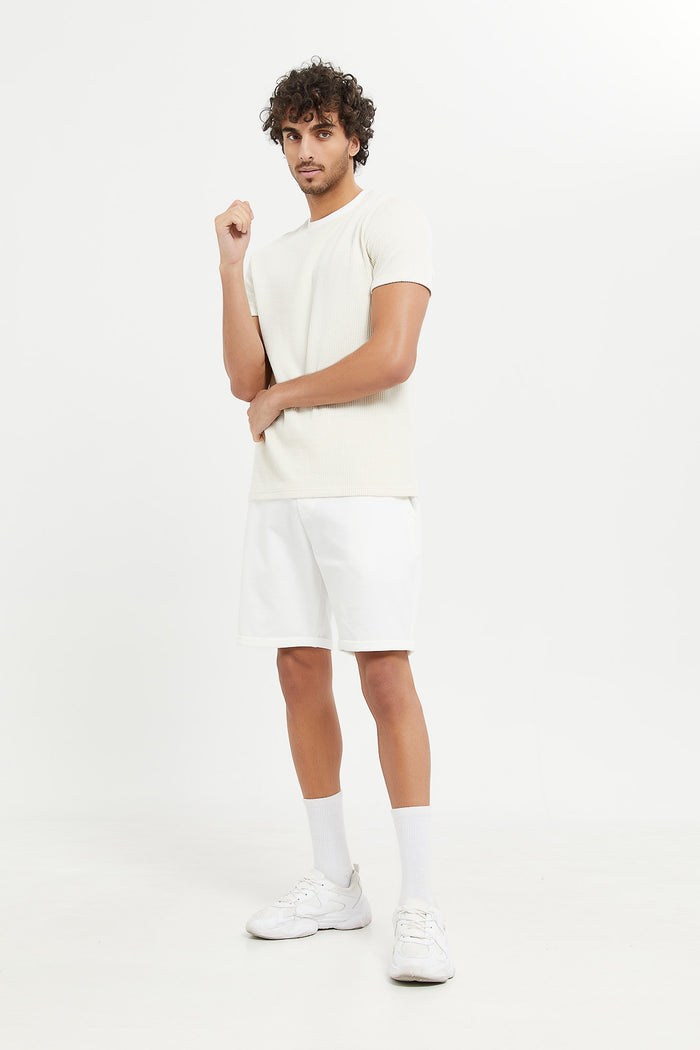 Redtag-Men-White-Pull-On-Shorts-Category:Shorts,-Colour:White,-Deals:New-In,-Filter:Men's-Clothing,-H1:MWR,-H2:GEN,-H3:TRS,-H4:SRT,-Men-Shorts,-MWRGENTRSSRT,-New-In-Men-APL,-Non-Sale,-ProductType:Chino-Shorts,-S23D,-Season:S23D,-Section:Men--