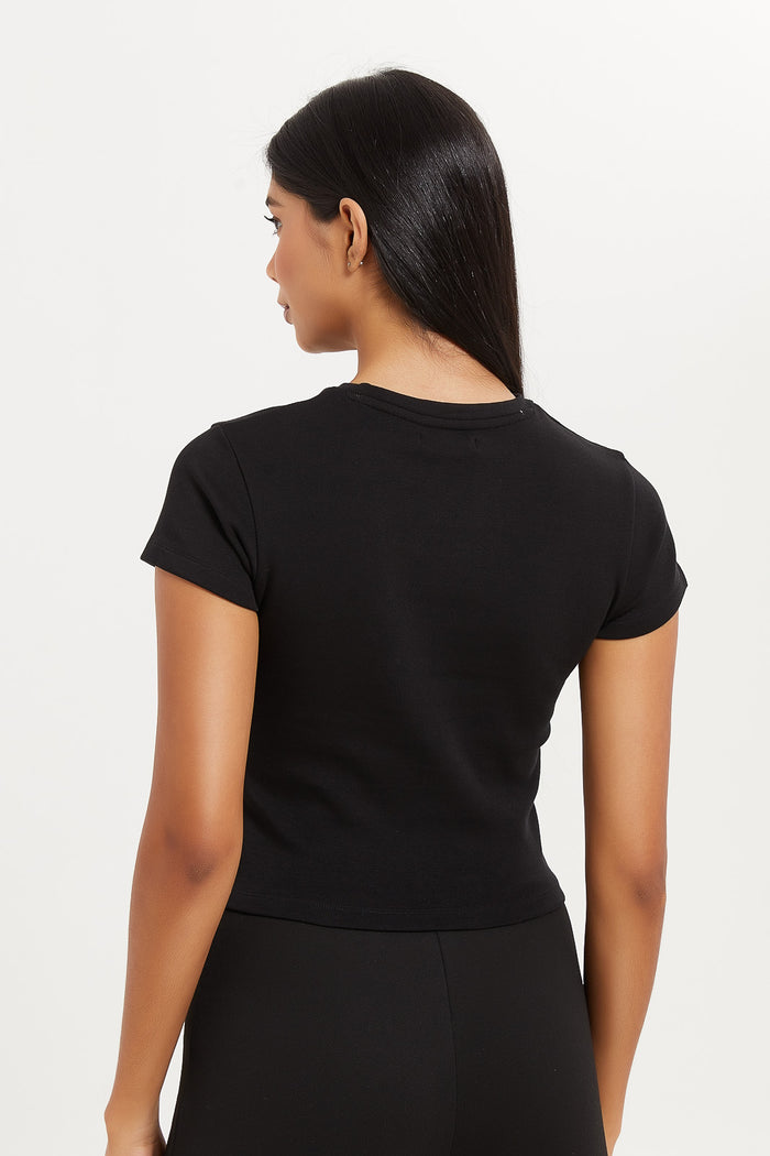 Redtag-Women-Black-Knit-Shirt-Category:Tops,-Colour:Black,-Deals:New-In,-Filter:Women's-Clothing,-H1:LWR,-H2:LEC,-H3:JYT,-H4:FJT,-LEC,-LEC-Tops,-LWRLECJYTFJT,-New-In-LEC-APL,-Non-Sale,-ProductType:Casual-Shirts,-S23D,-Season:S23D,-Section:Women-Women's-