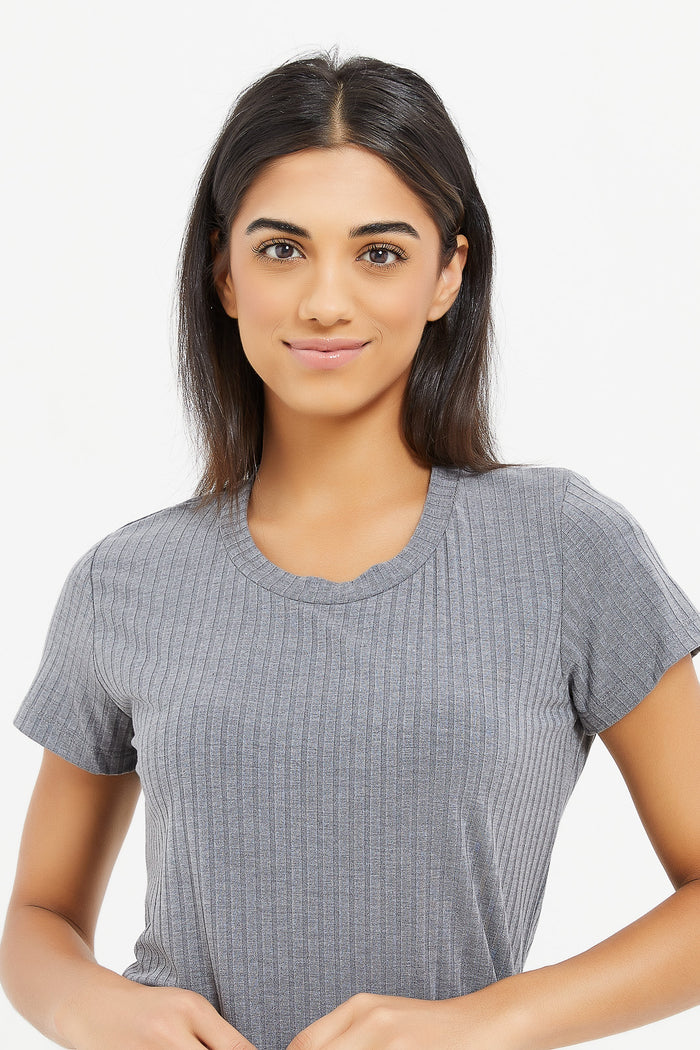 Redtag-Grey-Solid-Nightshirt-Category:Nightshirts,-Colour:Mid-Grey,-Deals:New-In,-Filter:Women's-Clothing,-H1:LWR,-H2:LDN,-H3:NWR,-H4:NSH,-New-In-Women,-Non-Sale,-ProductType:Nightshirts,-S23D,-Season:S23D,-Section:Women,-Women-Nightshirts--
