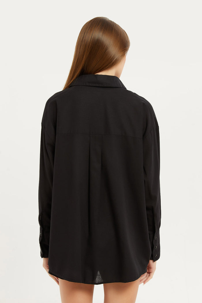 Redtag-Black-Shirt-Category:Blouses,-Colour:Black,-Deals:New-In,-Filter:Women's-Clothing,-H1:LWR,-H2:LDC,-H3:BLO,-H4:CBL,-LDC,-LDC-Blouses,-New-In-LDC,-Non-Sale,-ProductType:Blouses,-S23D,-Season:S23D,-Section:Women-Women's-