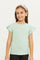 Redtag-Green-Jaquard-Rib-T-Shirt-Category:T-Shirts,-Colour:Green,-Deals:New-In,-Filter:Girls-(2-to-8-Yrs),-GIR-T-Shirts,-H1:KWR,-H2:GIR,-H3:TSH,-H4:CAT,-New-In-GIR,-Non-Sale,-ProductType:Graphic-T-Shirts,-S23D,-Season:S23D,-Section:Girls-(0-to-14Yrs)-Girls-2 to 8 Years