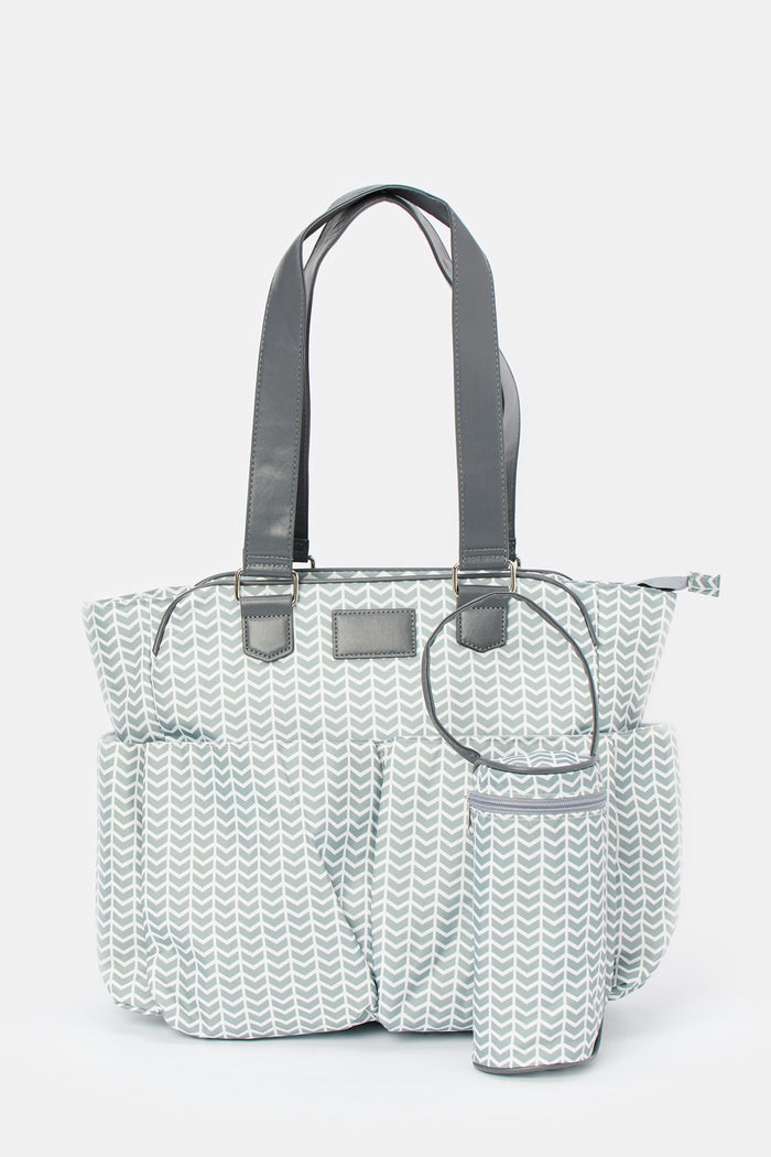 Redtag-Grey-Diaper-Bag-Category:Bags,-Colour:Grey,-Deals:New-In,-Filter:Newborn-Accessories,-H1:ACC,-H2:NBN,-H3:FEC,-H4:FEC-FEEDING-AND-CHANGING,-NBN-Bags,-New-In,-New-In-NBN-ACC,-Non-Sale,-ProductType:Baby-Diaper-Bags,-S23C,-Season:S23C,-Section:Boys-(0-to-14Yrs)-New-Born-Baby-