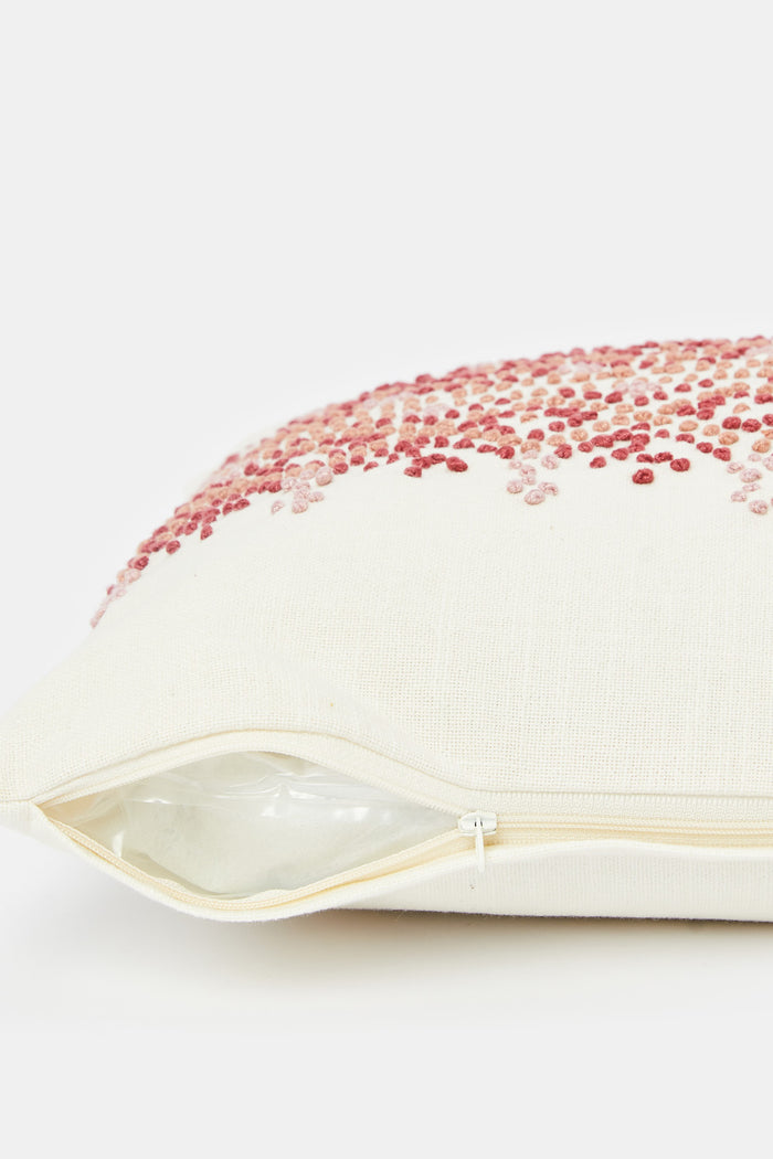 Redtag-Ivory/Pink-French-Knot-Cushion-Category:Cushions,-Colour:Ivory,-Deals:New-In,-Filter:Home-Bedroom,-H1:HMW,-H2:BED,-H3:BCC,-H4:CUS,-HMW-BED-Cushions,-HMWBEDBCCCUS,-New-In-HMW-BED,-Non-Sale,-ProductType:Cushions,-Season:W23O,-Section:Homewares,-W23O-Home-Bedroom-