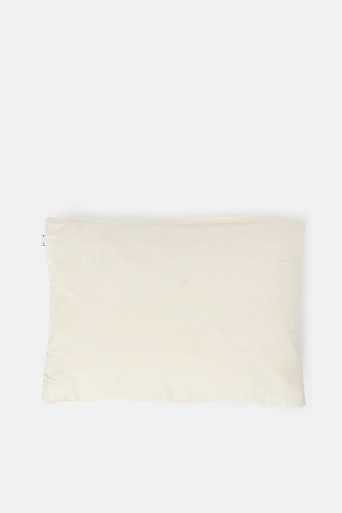 Redtag-Ivory/Rust-Embroidered-Cushion-Category:Cushions,-Colour:Ivory,-Deals:New-In,-Filter:Home-Bedroom,-H1:HMW,-H2:BED,-H3:BCC,-H4:CUS,-HMW-BED-Cushions,-HMWBEDBCCCUS,-New-In-HMW-BED,-Non-Sale,-ProductType:Cushions,-Season:W23O,-Section:Homewares,-W23O-Home-Bedroom-
